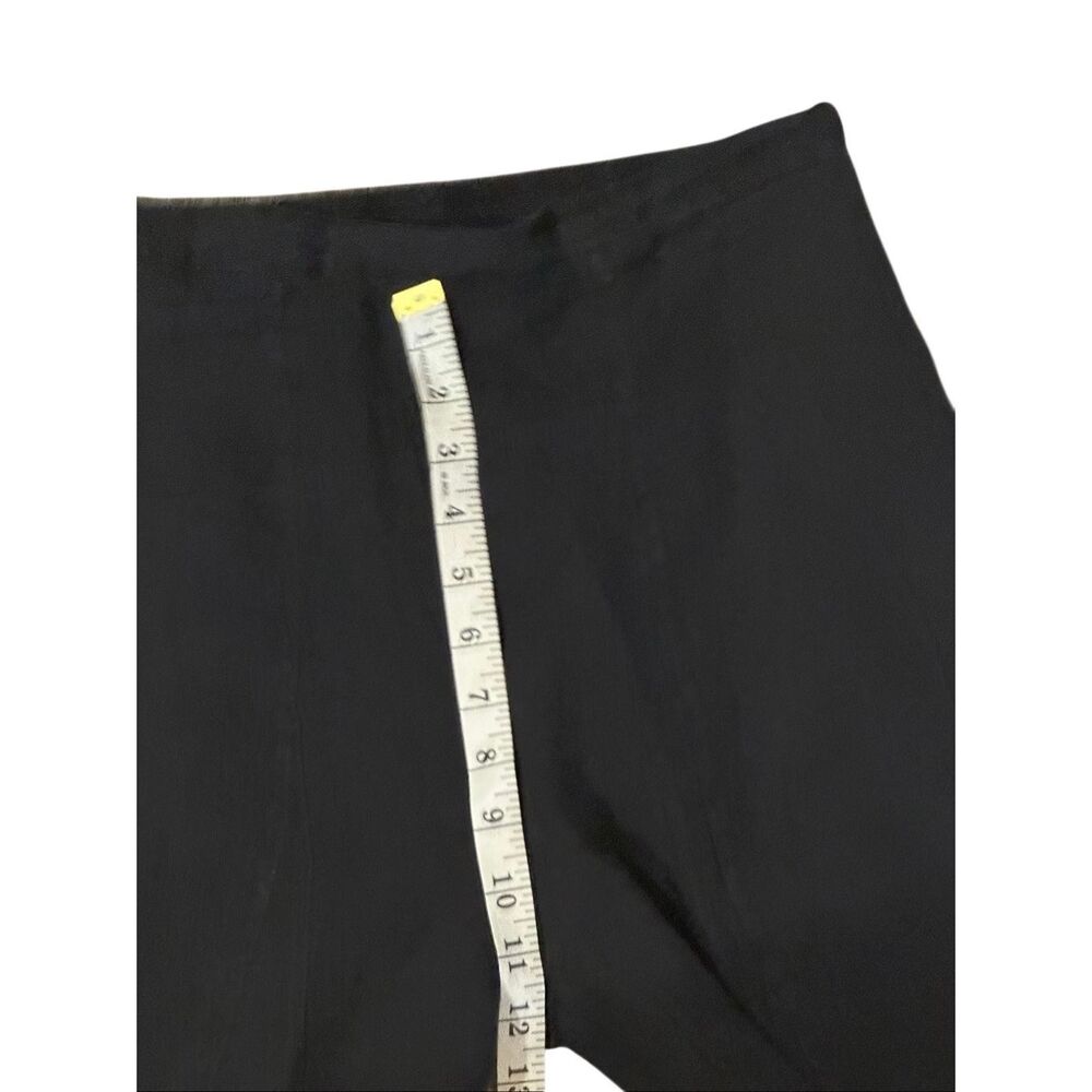 Inizio black charcoal linen wide leg cropped pants M Lagenlook - Picture 4 of 10